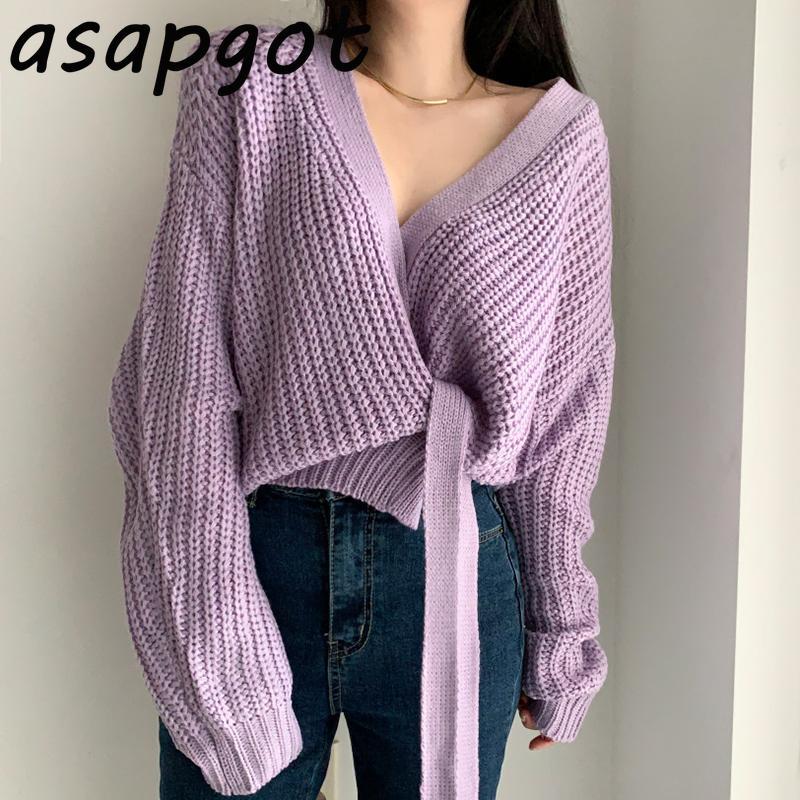 Women's Knits & Tees Asapgot Chic Korea Slim V Neck Gentle Purple Side Lace Up Waist Knit Cardigan Sweater For Women Fashion 4 Color Wild Fa, White
Women's Knits & Tees Asapgot Chic Korea Slim V Neck Gentle Purple Side Lace Up Waist Knit Cardigan Sweater For Women Fashion 4 Color Wild Fa, White