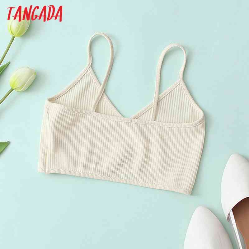 Women Bralette Camis Crop Top Spaghetti Strap Sleeveless Backless Short Shirts Female Casual Tops QJ126 210416
