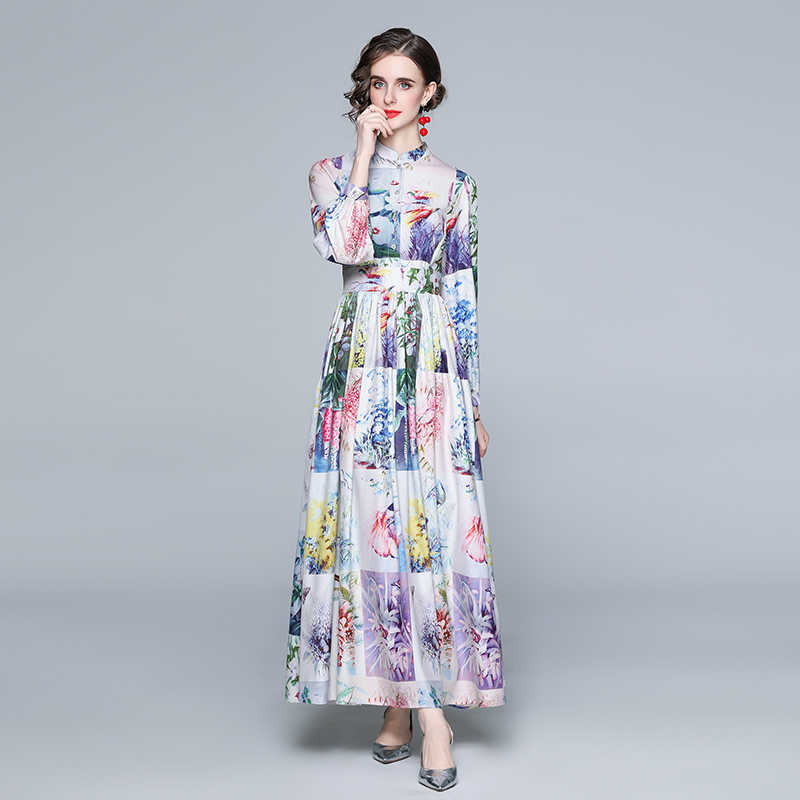 Women Spring Designer Elegant Floral Print Shirt Dress Sexy Slim Casual Party Robe Ladies Vintage Chiffon Maxi Dresses Vestidos 210525, Picture color
Women Spring Designer Elegant Floral Print Shirt Dress Sexy Slim Casual Party Robe Ladies Vintage Chiffon Maxi Dresses Vestidos 210525, Picture color