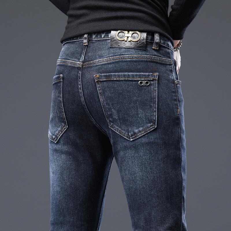 men's jeans autumn trousers cotton straight elastic italy ferraga brand business pants classic winter denim male, Blue
men's jeans autumn trousers cotton straight elastic italy ferraga brand business pants classic winter denim male, Blue