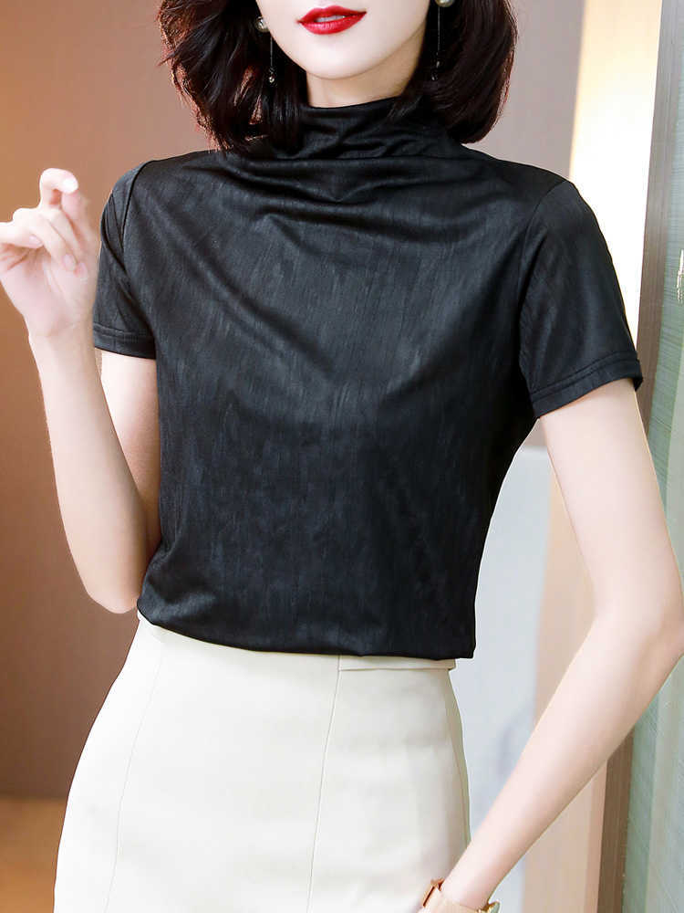 Korean Fashion Mesh Women Blouses Solid Office Lady Shirt and Blouse Long Sleeve Blusas Largas Plus Size XXXL Womens Sexy Tops 210531