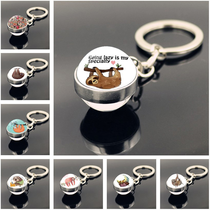 2021 Animal Jewelry with Cute Sloth Sweet Sloths Keyring Art Handmade Glass Ball Keychain Pendant, Slivery;golden
2021 Animal Jewelry with Cute Sloth Sweet Sloths Keyring Art Handmade Glass Ball Keychain Pendant, Slivery;golden