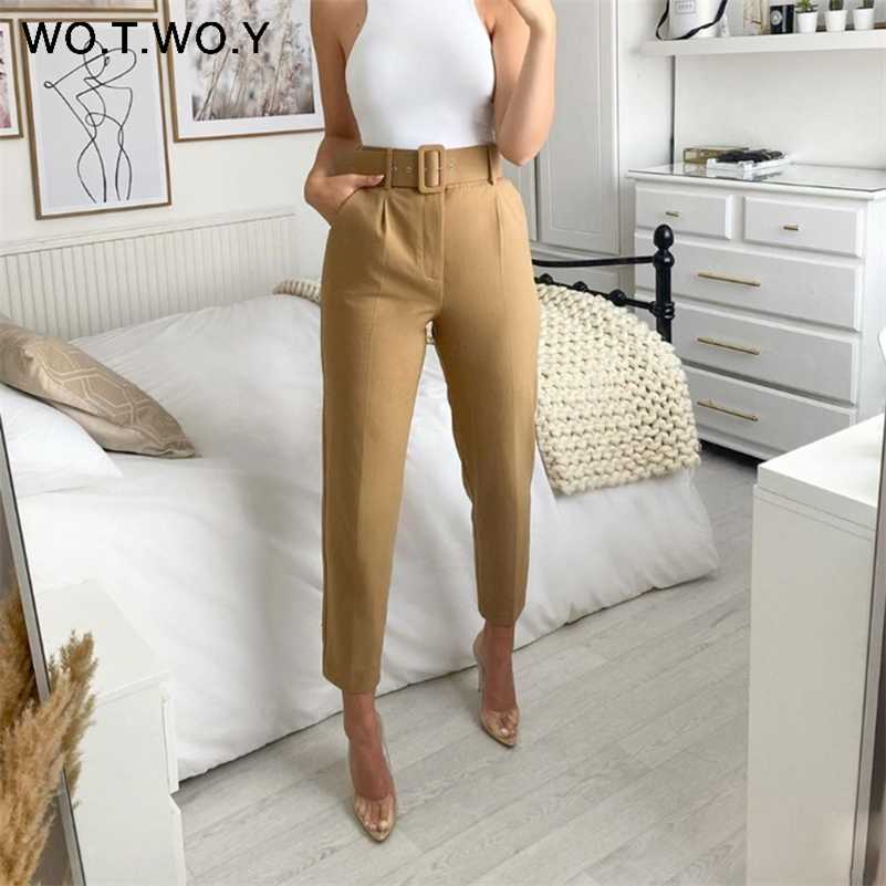 WOTWOY Elegant Formal High Waist Pants Women Skinny Office Lady Pencil Pants Women Pockets Sashes Ankle-Length Trousers Women 211019, P20188-khaki
WOTWOY Elegant Formal High Waist Pants Women Skinny Office Lady Pencil Pants Women Pockets Sashes Ankle-Length Trousers Women 211019, P20188-khaki