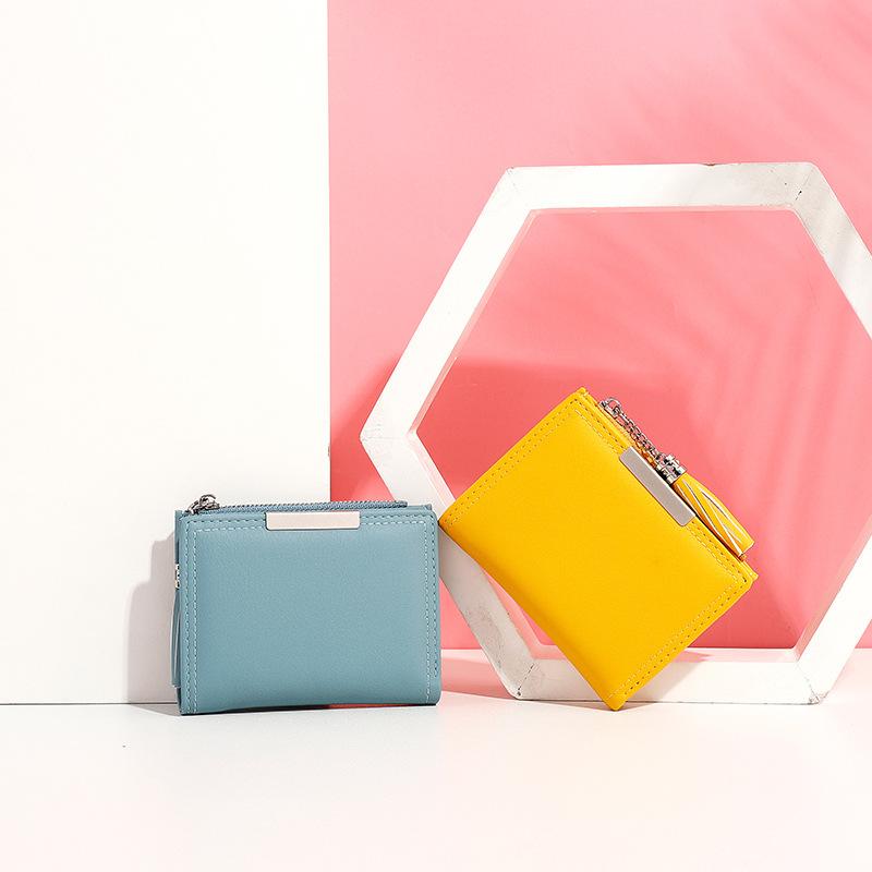 Wallets Novelty Women's Short Style Wallet Fold Solid Color PU Leather Tassel Card Holder Bags For Storage Passport Cover Female Purse, Pink
Wallets Novelty Women's Short Style Wallet Fold Solid Color PU Leather Tassel Card Holder Bags For Storage Passport Cover Female Purse, Pink