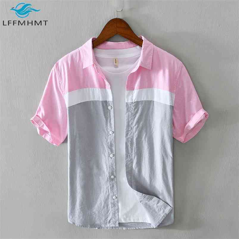 Short Sleeve Summer Shirts Men Turn Down Collar Pockets Patchwork Japan Minimalist Casual Cotton Comfortable Thin Tops 210721, Green
Short Sleeve Summer Shirts Men Turn Down Collar Pockets Patchwork Japan Minimalist Casual Cotton Comfortable Thin Tops 210721, Green