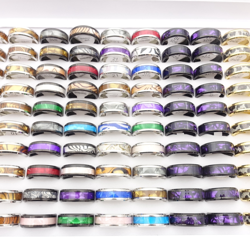 Wholesale 50PCs/Lot Mens Womens Stainless Steel Band Rings 8mm Shell Animal Patterns Titanium Fashion Jewelry For Party Gift Mix Styles
Wholesale 50PCs/Lot Mens Womens Stainless Steel Band Rings 8mm Shell Animal Patterns Titanium Fashion Jewelry For Party Gift Mix Styles