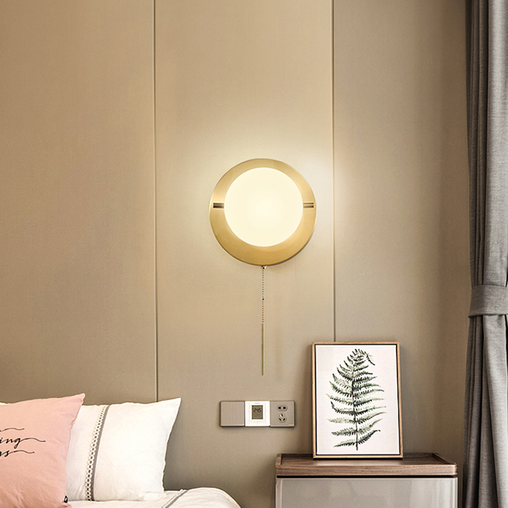 

New Luxury Nordic glass ball wall lamp Restaurant Balcony Corridor Aisle Staircase bedroom bedside lamp with zipper switch