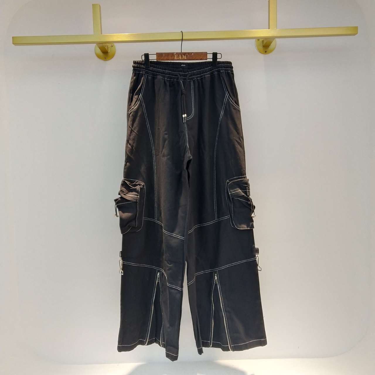 Autumn Women's Jeans Zipper High Waist Loose Casual Cowboy Cargo Pants Fashion Wide Leg Denim Trousers ZC247 210427