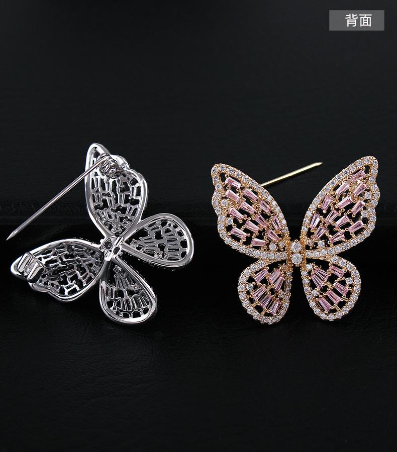 Pins, Brooches ERLUER Butterfly Brooch For Women Girls Inlaid Zircon Crystal High-grade Christmas Jewelry Lapel Pin Thorn Needle Ma