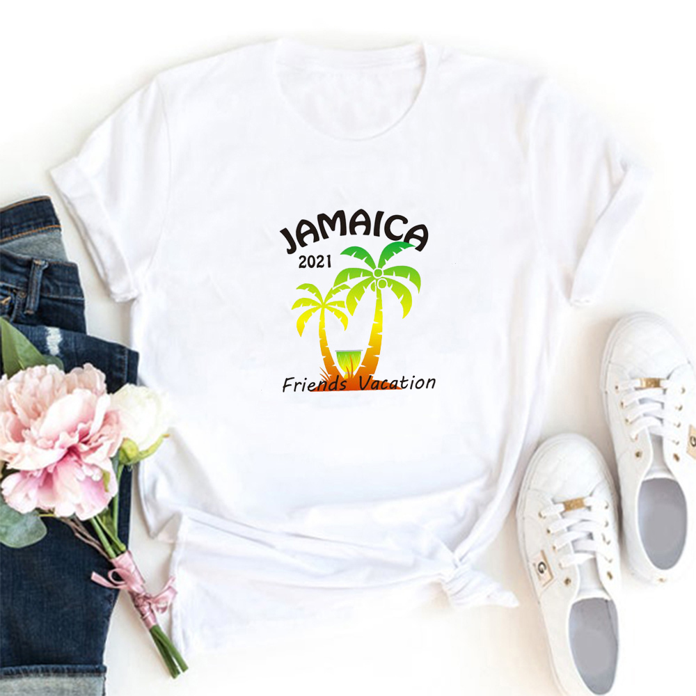 Jamaica Friends Vacation T Shirts for Women O-neck Harajuku Tee Shirt Femme Casual Graphic Fcasual Camiseta Mujer 210522, Black
Jamaica Friends Vacation T Shirts for Women O-neck Harajuku Tee Shirt Femme Casual Graphic Fcasual Camiseta Mujer 210522, Black
