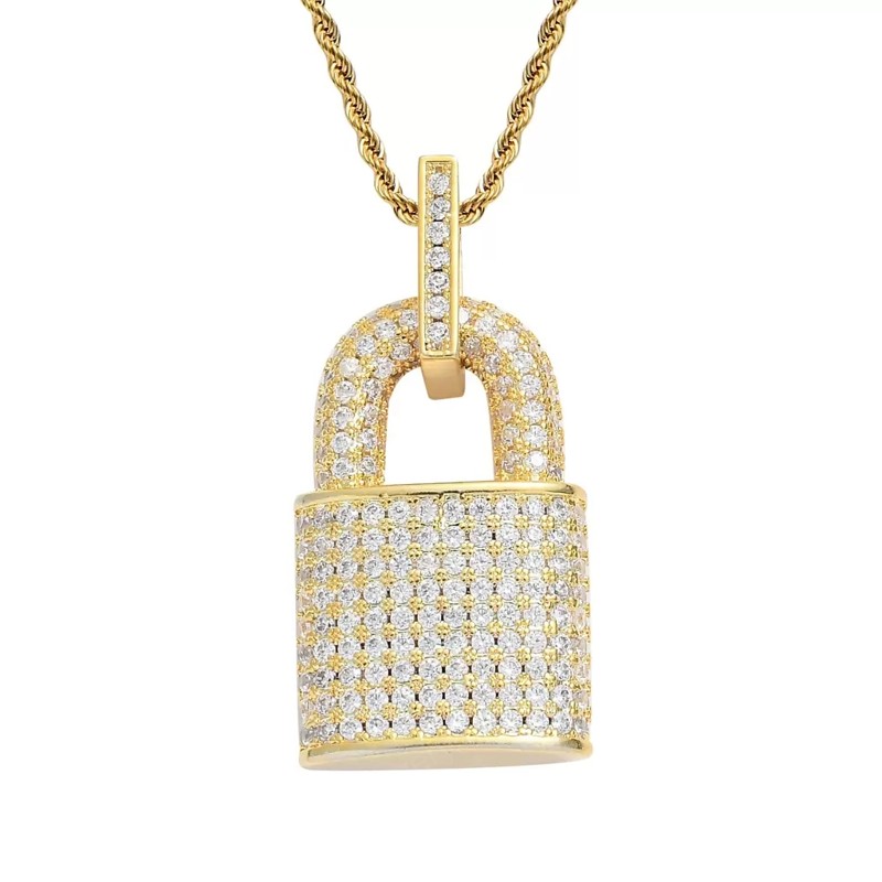 Bling Diamond Cubic zircon lock Necklace hip hop jewelry set 18k gold padlock pendant Necklaces stainless steel chain fashion for women men
Bling Diamond Cubic zircon lock Necklace hip hop jewelry set 18k gold padlock pendant Necklaces stainless steel chain fashion for women men