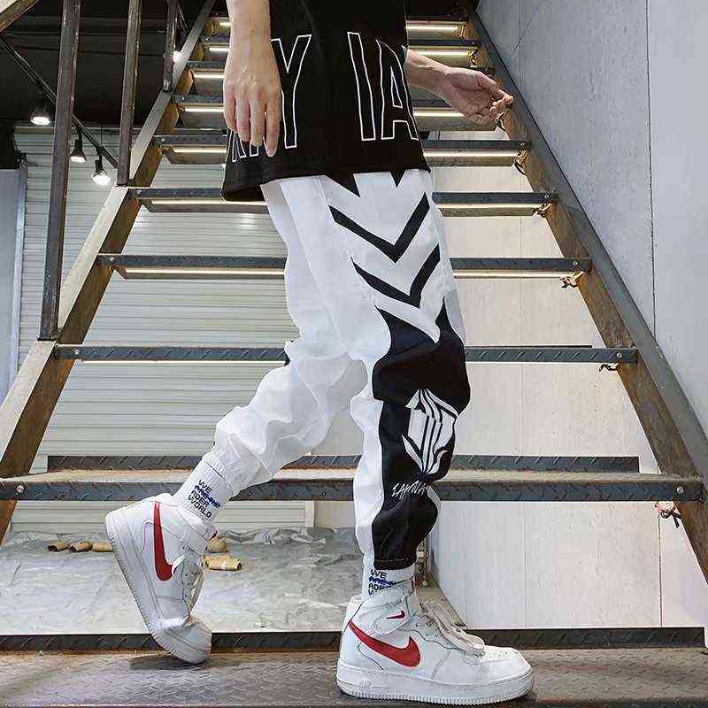 Spring Summer Sports Pants Men Tooling Pants Male Beam Feet Male Youth Version Closing Feet Nine Points Pants Casual Pant 211112