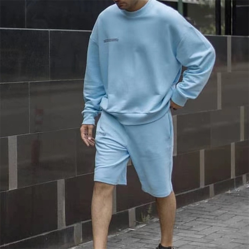 Crewneck Sweatshirt+Long Shorts Two Piece Set For Men Solid Long Sleeve Tops High Waist Sweatpants,100% Cotton Casual Tracksuit 210722, Orange
Crewneck Sweatshirt+Long Shorts Two Piece Set For Men Solid Long Sleeve Tops High Waist Sweatpants,100% Cotton Casual Tracksuit 210722, Orange