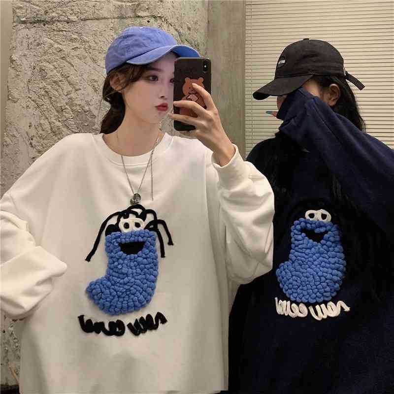 Ulzzang Pullover women's ins spring and autumn thin 2020 loose Korean BF lazy wind fried Street coat, White
Ulzzang Pullover women's ins spring and autumn thin 2020 loose Korean BF lazy wind fried Street coat, White