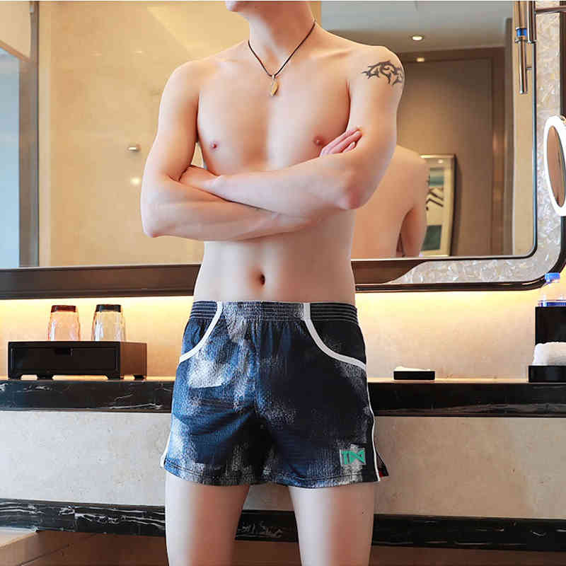 Boxer Men Underwear Cotton Pouch Boxershorts Sleep Men Underpants Panties For Swim Or Boxers Shorts With Pocket 210515