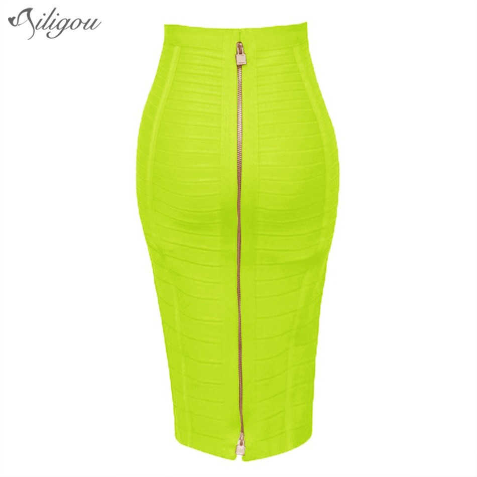 13 Colors Plus Size XL 58cm Women Sexy Zipper Black Blue Orange Red Rayon Bandage Skirt Designer A Line Faldas 210527, Yellow
13 Colors Plus Size XL 58cm Women Sexy Zipper Black Blue Orange Red Rayon Bandage Skirt Designer A Line Faldas 210527, Yellow