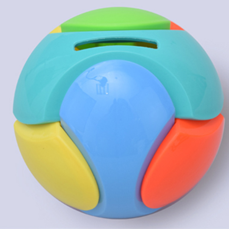Piggy Bank Plastic Assembly Jigsaw Puzzle Colorful Round Ball Design 3D Puzzle Intellectual Education Toys for Children
