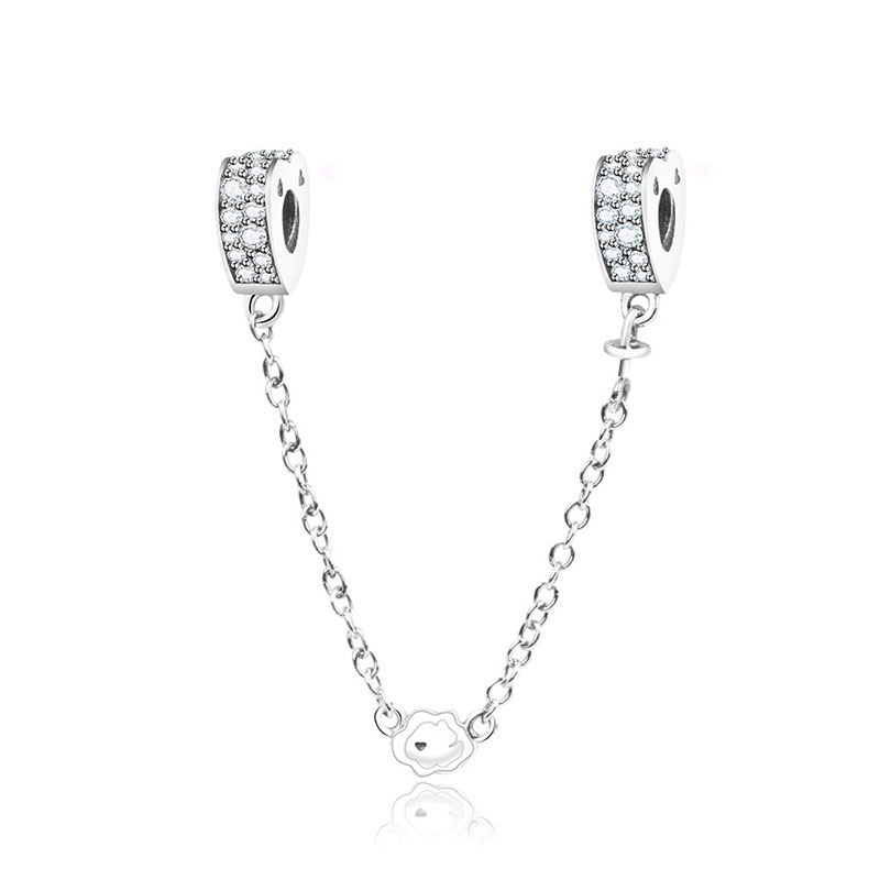 Fit Original Brand Charm Bracelet 925 Sterling Silver Hearts Mixed Cubic Zirconia Safety Chain Beads For Women Jewelry DIY Berloque