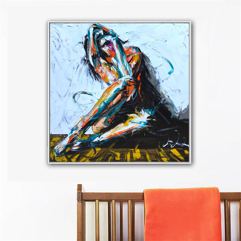 RELIABLI ART Abstract Girl Sexy Woman Pictures Canvas Painting Wall Art For Living Room Potrait Painting Decorative Picture
