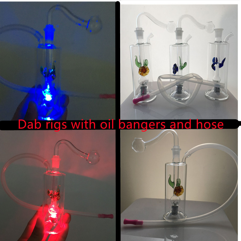 Mini glass oil burner bong Automatic LED light Mini Glass smoking Water Pipes Recycler beaker bongs with Hose and Pot Bowl
Mini glass oil burner bong Automatic LED light Mini Glass smoking Water Pipes Recycler beaker bongs with Hose and Pot Bowl