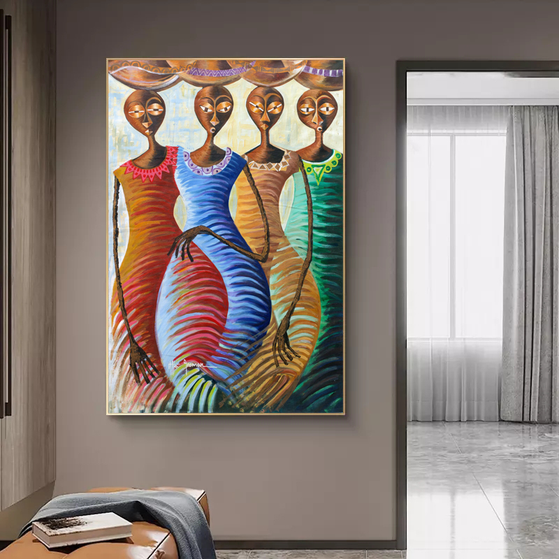 Abstract African Woman Posters And Prints Graffiti Art Canvas Painting Wall Art Pictures For Living Room Indoor Decorations