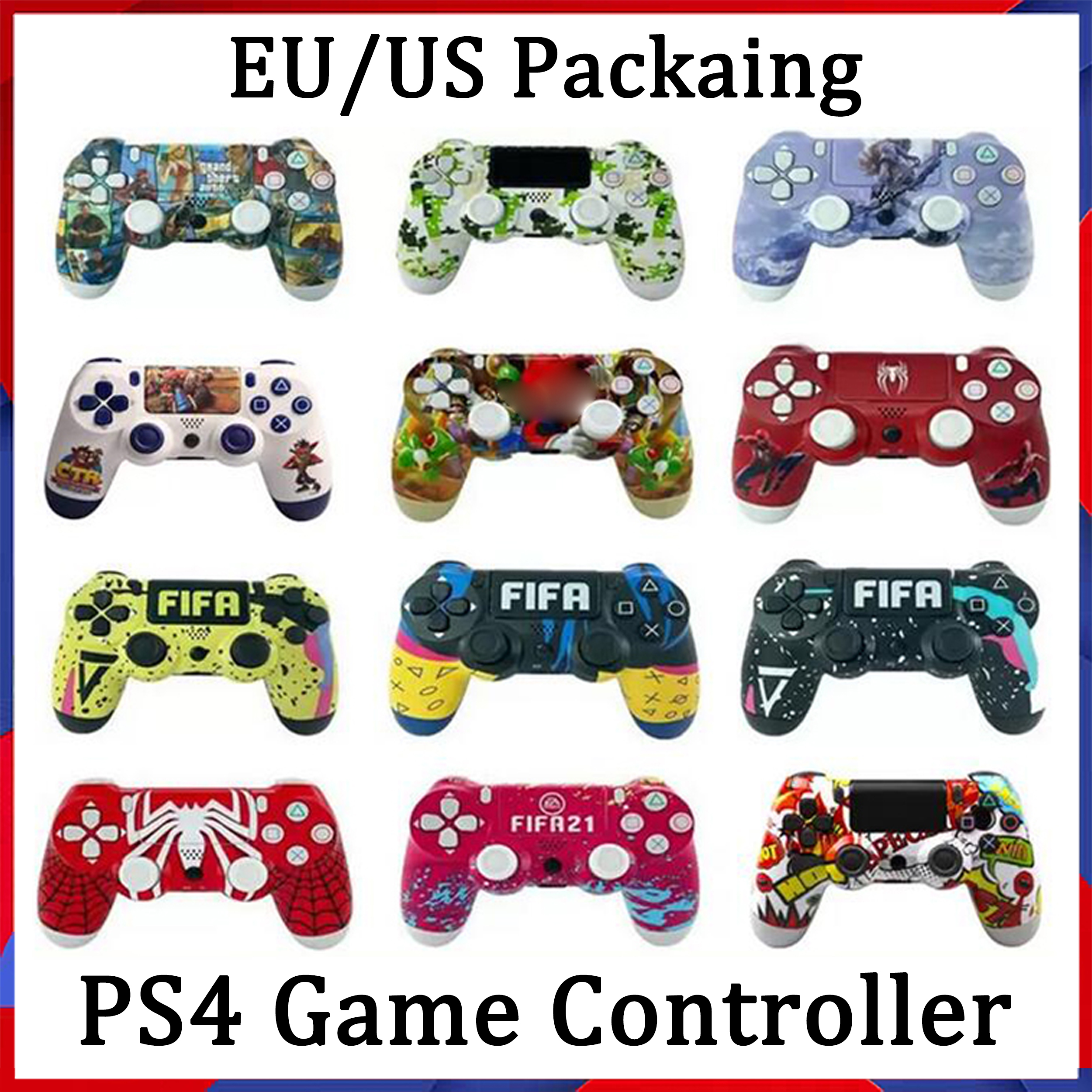 Wholesale PS4 NEW Camouflage Wireless Bluetooth Controller 33 Color Vibration Joystick Gamepad Game Controller for Play Station With box EU
Wholesale PS4 NEW Camouflage Wireless Bluetooth Controller 33 Color Vibration Joystick Gamepad Game Controller for Play Station With box EU