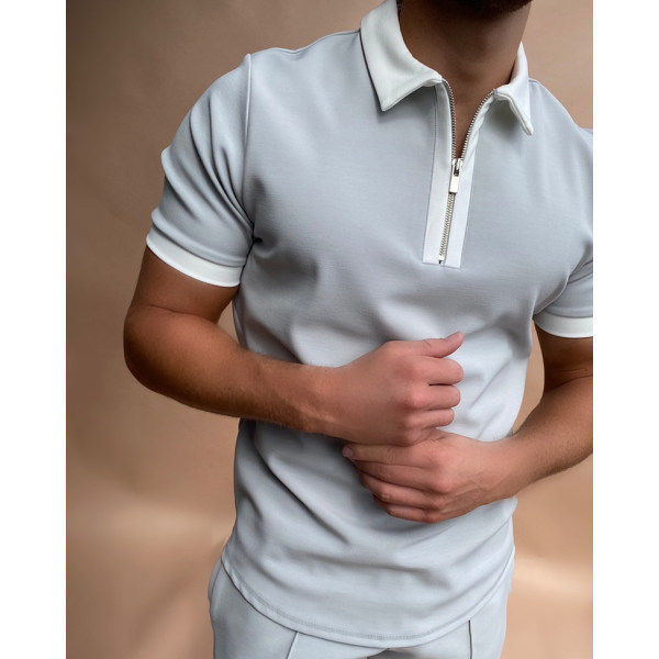 handsome pattern men's zipper polo shirt comfortable breathable fashionable cool daily travel work party, White;black
handsome pattern men's zipper polo shirt comfortable breathable fashionable cool daily travel work party, White;black