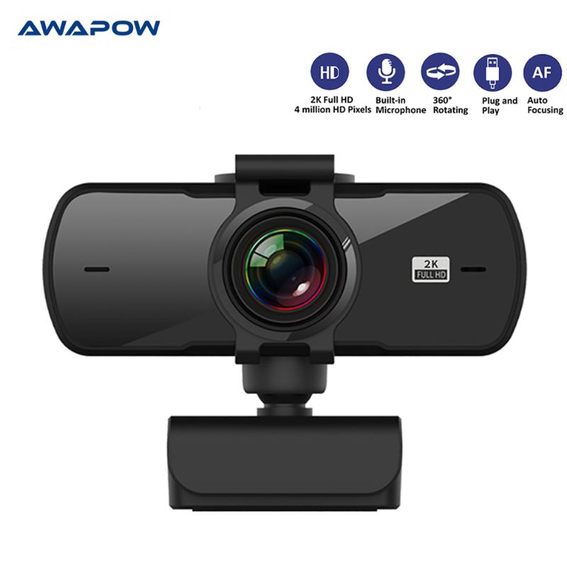 Webcams Awapow Webcam 2K Full HD 1080P Web Camera With Microphone USB Autofocus Cam For Live Broadcast Video Calling Conference Work
Webcams Awapow Webcam 2K Full HD 1080P Web Camera With Microphone USB Autofocus Cam For Live Broadcast Video Calling Conference Work