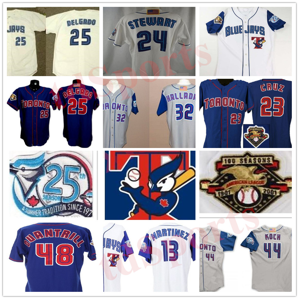 2001 Blue jay 25th Anniversary Patch Baseball Jerseys 10 Vernon Wells 23 Jose Cruz 25 Carlos Delgado Chris Carpenter 32 Roy Halladay jersey, As shown in illustration
2001 Blue jay 25th Anniversary Patch Baseball Jerseys 10 Vernon Wells 23 Jose Cruz 25 Carlos Delgado Chris Carpenter 32 Roy Halladay jersey, As shown in illustration