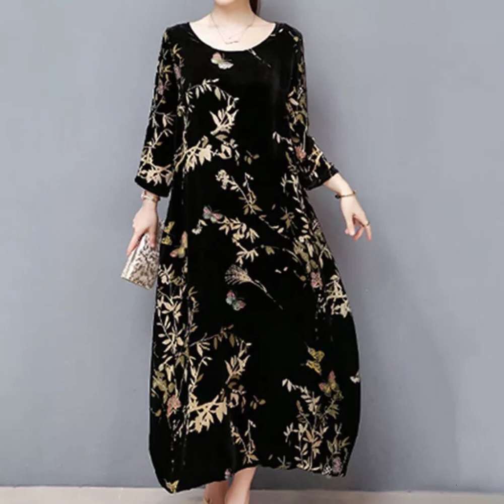 Bohemian dress women's 2021 new spring velvet Tibetan meat large loose middle-aged mulberry silk dress plus size women's dress, Black
Bohemian dress women's 2021 new spring velvet Tibetan meat large loose middle-aged mulberry silk dress plus size women's dress, Black