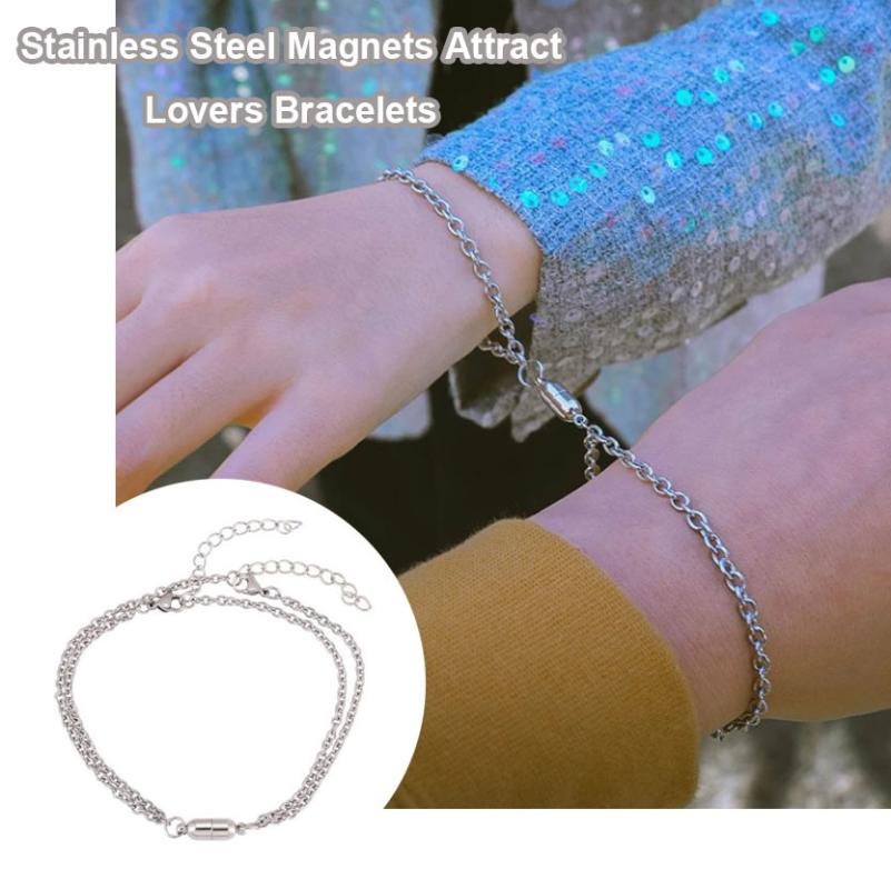 Bangle Couple Bracelets 2021 Trend On Hand European And American Stainless Steel Magnet Attracts Lovers Bracelet Bijoux Femme
Bangle Couple Bracelets 2021 Trend On Hand European And American Stainless Steel Magnet Attracts Lovers Bracelet Bijoux Femme
