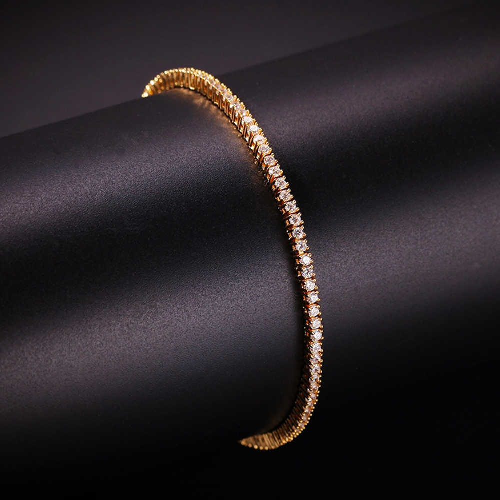 2mm5mm Cubic Zirconia Of 789 inch Tennis Bracelet Copper Jewelry WhiteGold Plated Bangle H0903