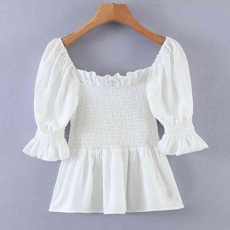 women Shirt tops fashion simple temperament stretch tube top elegant youth shirt mix leisure vacation 210601, White
women Shirt tops fashion simple temperament stretch tube top elegant youth shirt mix leisure vacation 210601, White