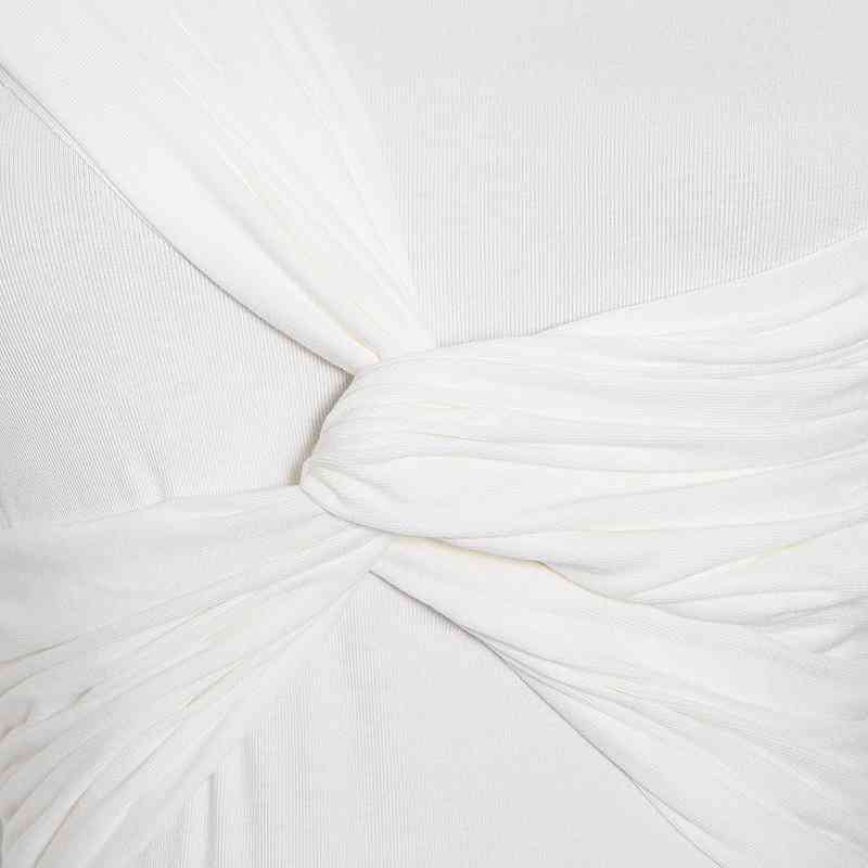 TWOTYLE Casual Black T Shirt For Women O Neck Long Sleeve Cross Ruched Slim Knitted Tops Female Fall Fashion 210406