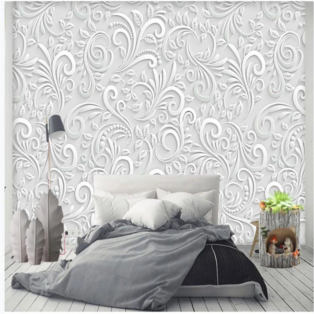 Modern and simple classic wallpaper 3D three-dimensional flower European background wall decoration painting