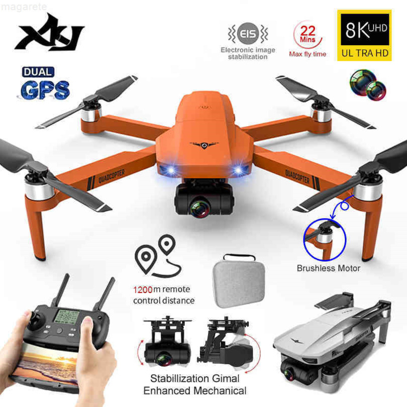 Xkj kf102 foldable UAV with GPS, 8K HD camera, 2-axis universal joint, professional, anti vibration, aerial photography, brushless, 1.2km, 4k orange bag
Xkj kf102 foldable UAV with GPS, 8K HD camera, 2-axis universal joint, professional, anti vibration, aerial photography, brushless, 1.2km, 4k orange bag