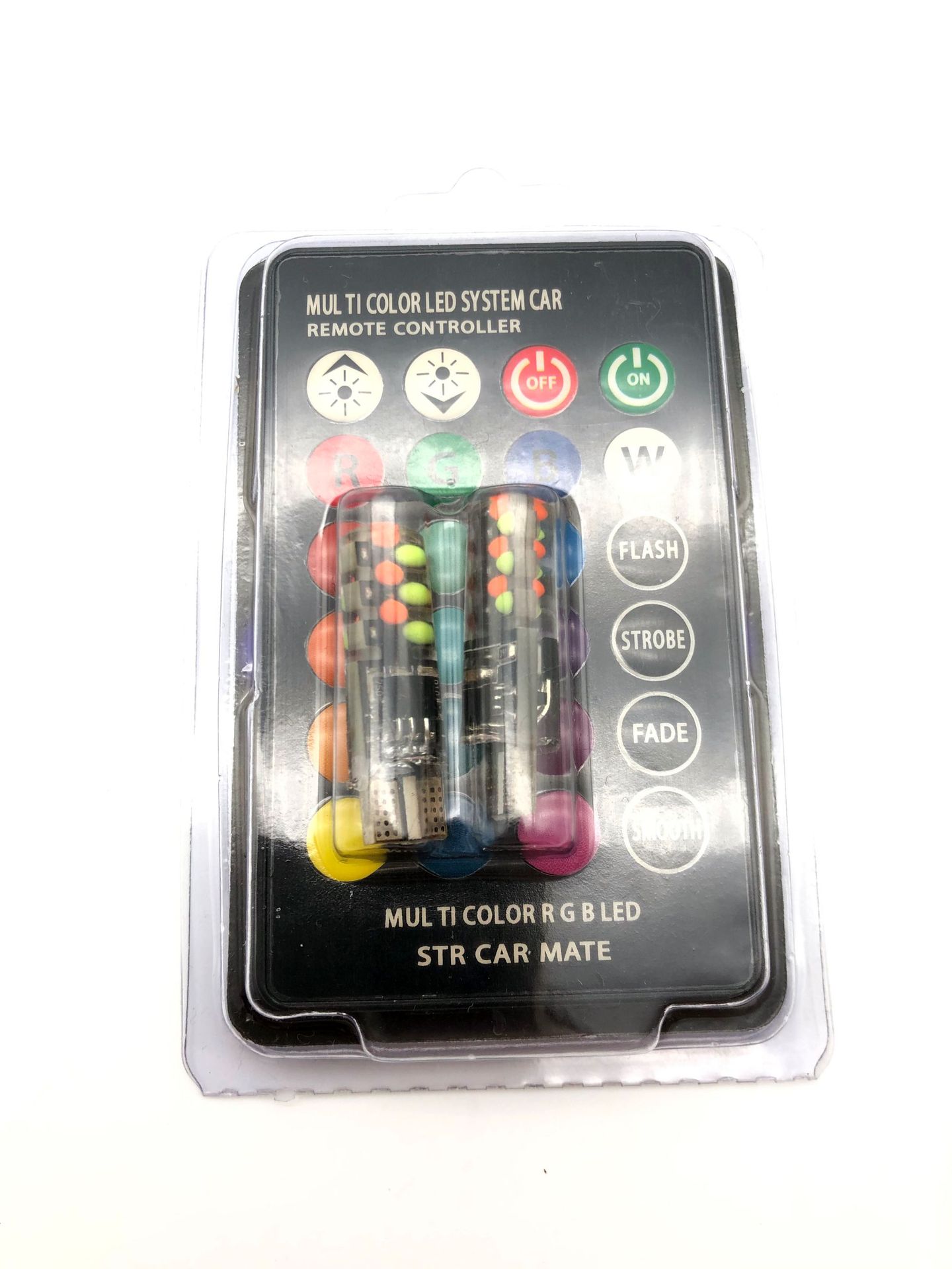 12V T10 W5W Car Dome Reading Light Automobiles Wedge Lamp Motorcycle RGB LED Bulb With Remote Controller Flash/Strobe