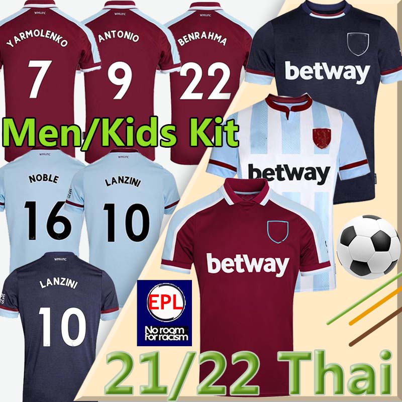 2021 2022 West Soccer Jerseys 21/22 United YARMOLENKO LANZINI NOBLE BOWEN ANTONIO Football Shirt FORNALS RICE Men + Kids Kit SOUCEK BENRAHMA Iron Maiden XLingard, 21-22 home
2021 2022 West Soccer Jerseys 21/22 United YARMOLENKO LANZINI NOBLE BOWEN ANTONIO Football Shirt FORNALS RICE Men + Kids Kit SOUCEK BENRAHMA Iron Maiden XLingard, 21-22 home