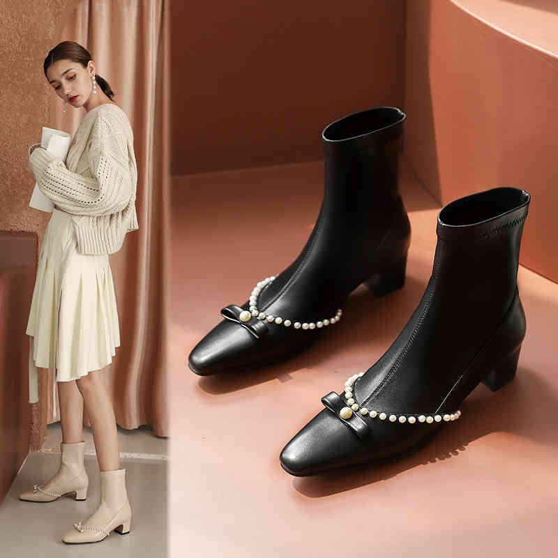 boots genuine leather boots of the women beading bowknot short ankle booties mid-heels woman pumps slip-on shoes for stretching 6li8, Black
boots genuine leather boots of the women beading bowknot short ankle booties mid-heels woman pumps slip-on shoes for stretching 6li8, Black