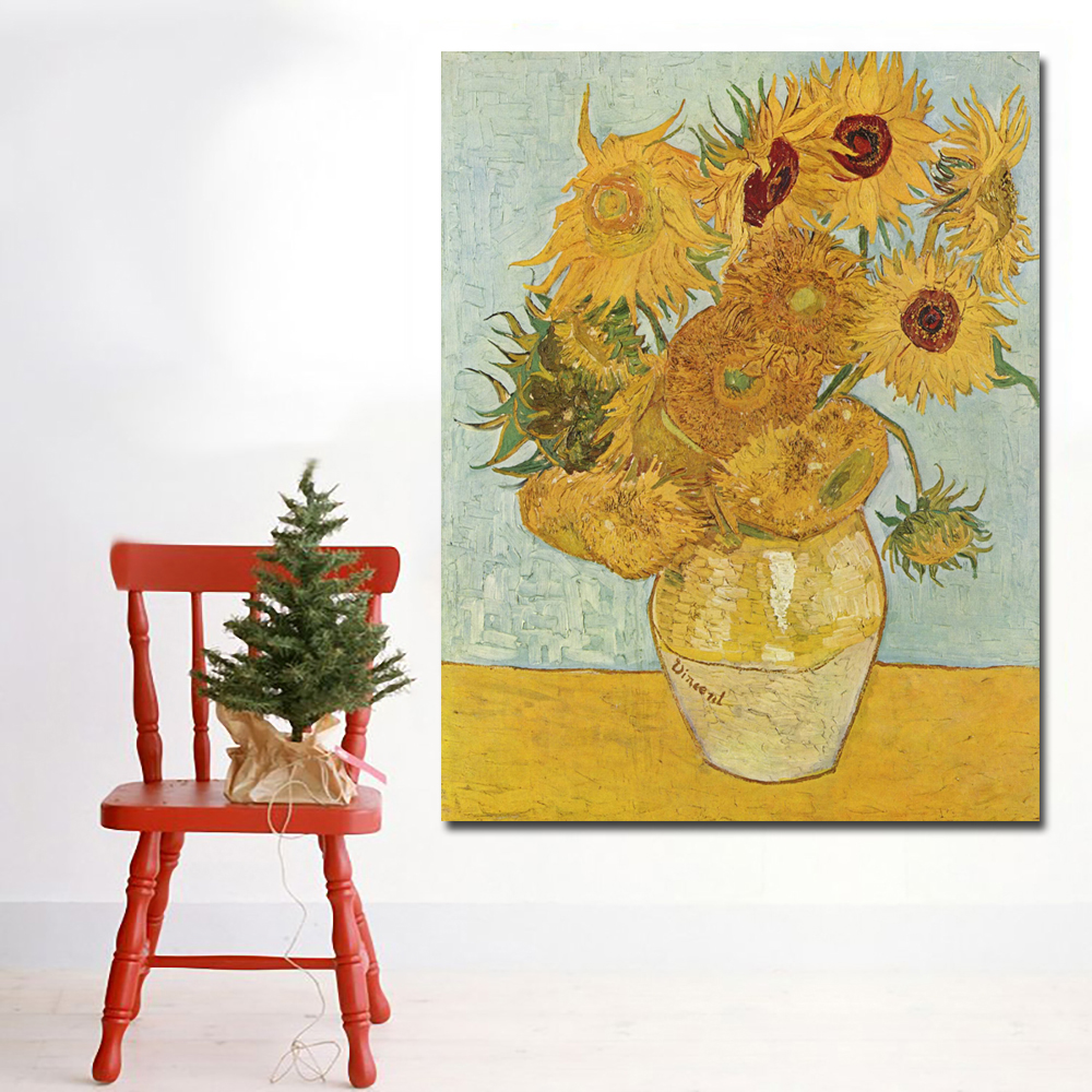 Vincent Van Gogh Sunflowers Vases Still Life Art Poster Home Decor printed cavcas Painting Unframed