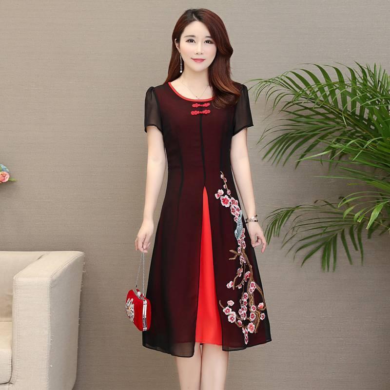 Casual Dresses Summer Chiffon Robe Plus Size Short Sleeve Qipao Chinese Style Vintage A-Line Midi Dress Vestido De Mujer 5XL, Purple
Casual Dresses Summer Chiffon Robe Plus Size Short Sleeve Qipao Chinese Style Vintage A-Line Midi Dress Vestido De Mujer 5XL, Purple