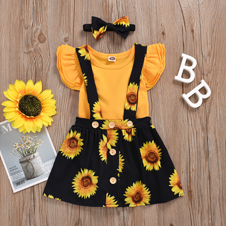 Retail/wholesale baby outfit newborns 3pcs set tshirt+sunflower suspender skirt+bow headband tracksuits children Designers Clothes Kids clothing sets boutique, Yellow
Retail/wholesale baby outfit newborns 3pcs set tshirt+sunflower suspender skirt+bow headband tracksuits children Designers Clothes Kids clothing sets boutique, Yellow