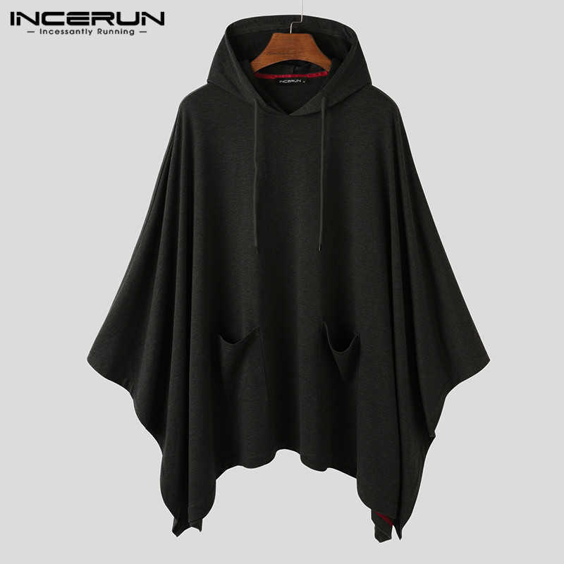 INCERUN 2021 Fashion Men Cloak Hoodies Solid Color Loose Hooded Cape Streetwear Casual Chic Men Sweatshirts Pockets Poncho 5XL X0610, Black
INCERUN 2021 Fashion Men Cloak Hoodies Solid Color Loose Hooded Cape Streetwear Casual Chic Men Sweatshirts Pockets Poncho 5XL X0610, Black