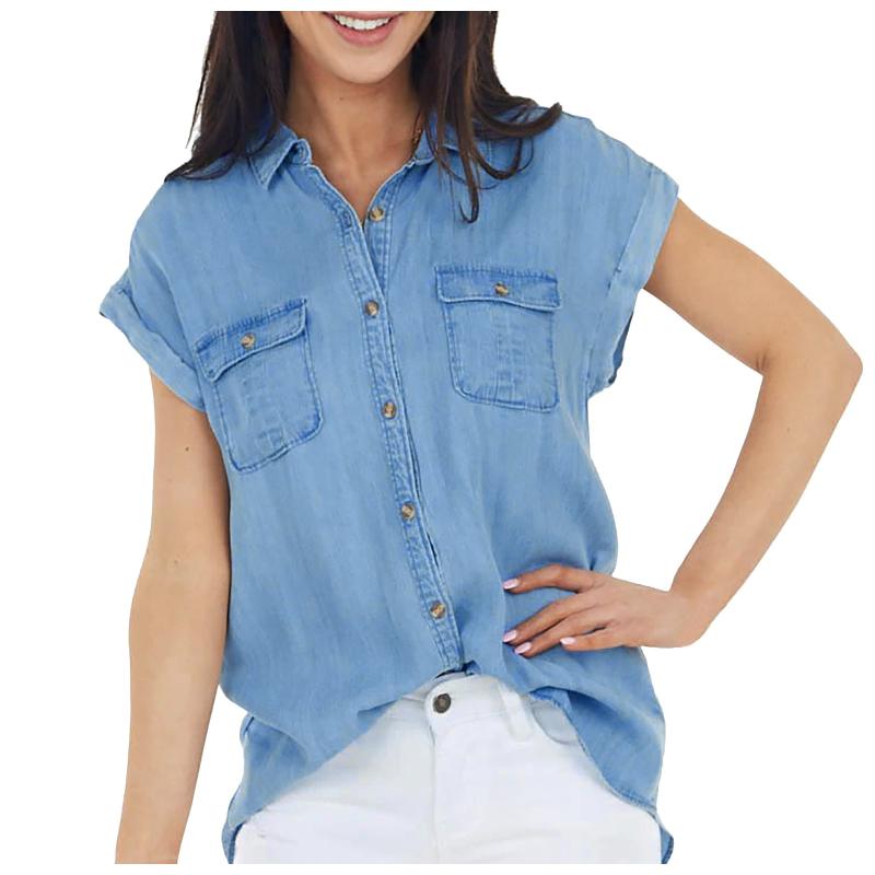 Women's Blouses & Shirts 2021 Top Fashionable Loose Casual Solid Color V-neck Pocket Short Sleeve Denim Wear Tops T-shirt Damskie T-shirty 5, White
Women's Blouses & Shirts 2021 Top Fashionable Loose Casual Solid Color V-neck Pocket Short Sleeve Denim Wear Tops T-shirt Damskie T-shirty 5, White
