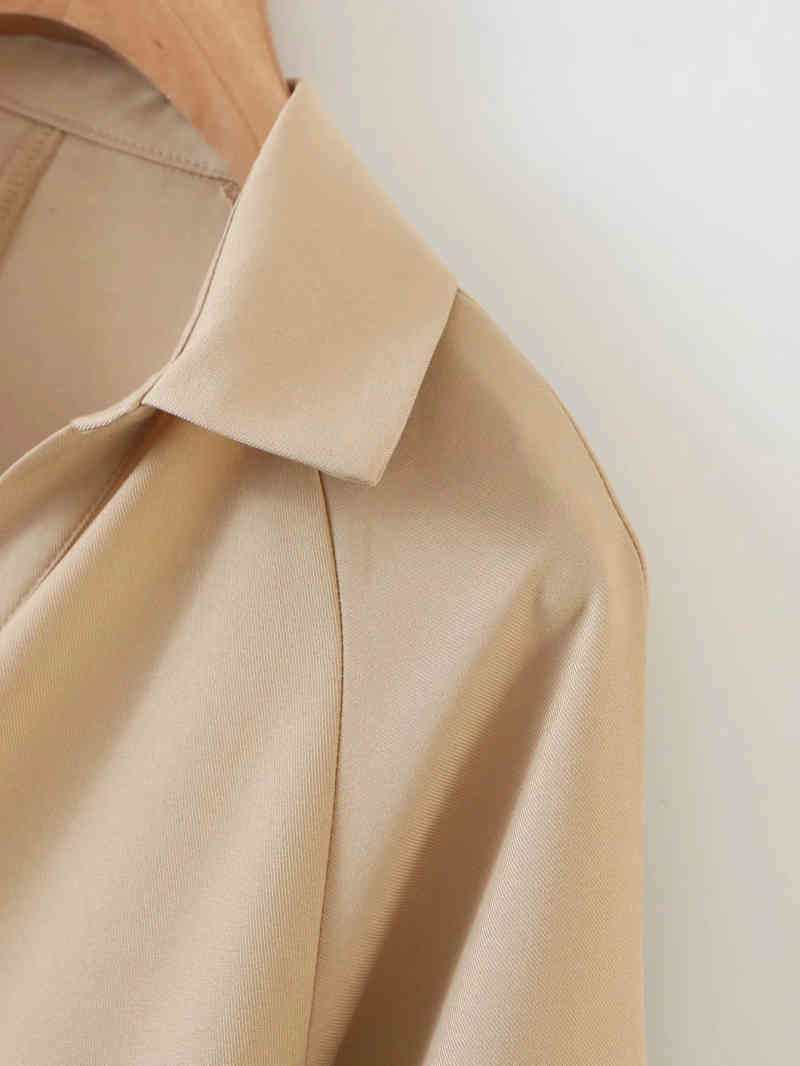 elegant women beige long dress fashion ladies vintage turn down collar es casual female chic girls 210430