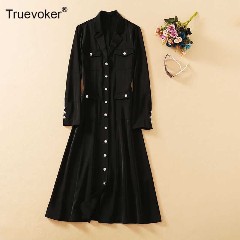 Truevoker Spring Runway High Street Dresses Lady Full Sleeve Pure Black Office Formal Dress 210602
Truevoker Spring Runway High Street Dresses Lady Full Sleeve Pure Black Office Formal Dress 210602