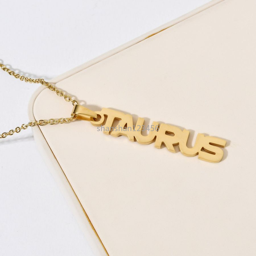 Letter Zodiac 12 Sign Necklaces 18k Stainless Steel Constell Pendant Necklace Gold Chains Women Men Fashion Jewelry Will and Sandy, Silver
Letter Zodiac 12 Sign Necklaces 18k Stainless Steel Constell Pendant Necklace Gold Chains Women Men Fashion Jewelry Will and Sandy, Silver