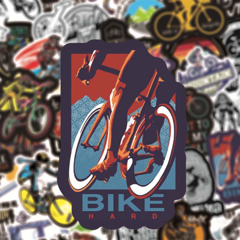 Outdoor Bicycle Design Car Stickers For Mountain Bike Riding Travel Luggage Car Skateboard Jump Motion Colorful Waterproof Decals