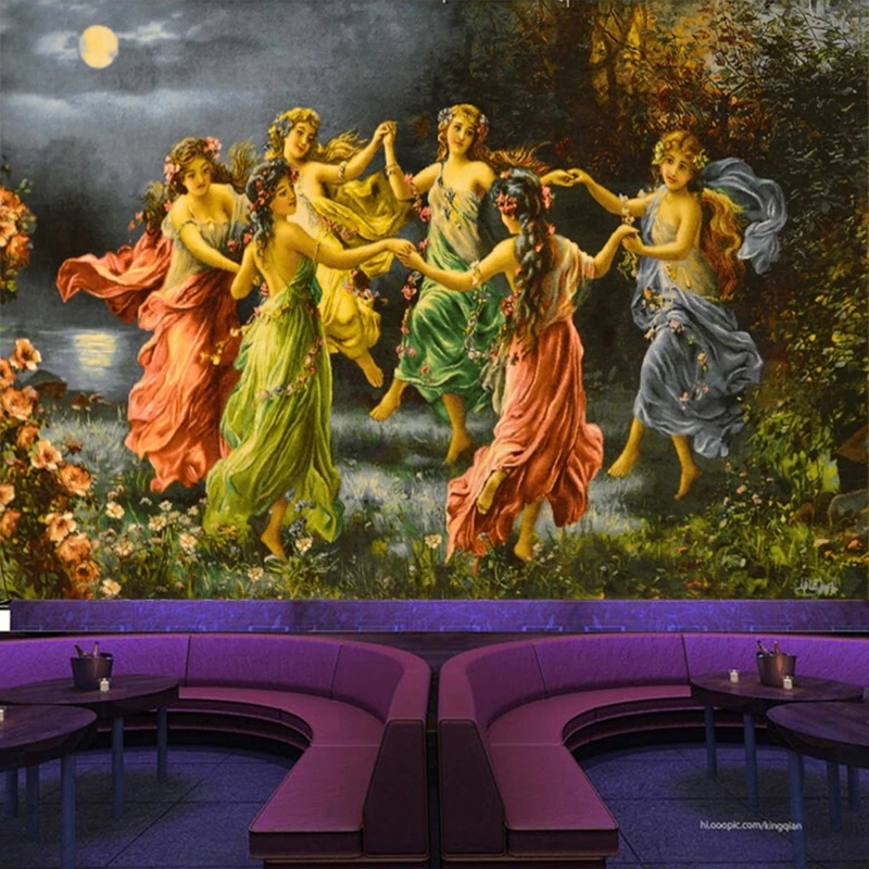 Custom Photo Classic European Hand Painted Character Oil Painting Living Room Bedroom Decoration Mural 3d wallpaper