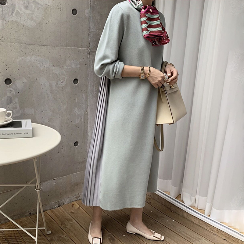 2021galcaur thick dress for women o neck long sleeve patchwork ruched loose oversized korean dresses female 2021 autumn clothing new, Black;gray
2021galcaur thick dress for women o neck long sleeve patchwork ruched loose oversized korean dresses female 2021 autumn clothing new, Black;gray